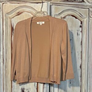 Elegant Tan Open-Front Cardigan